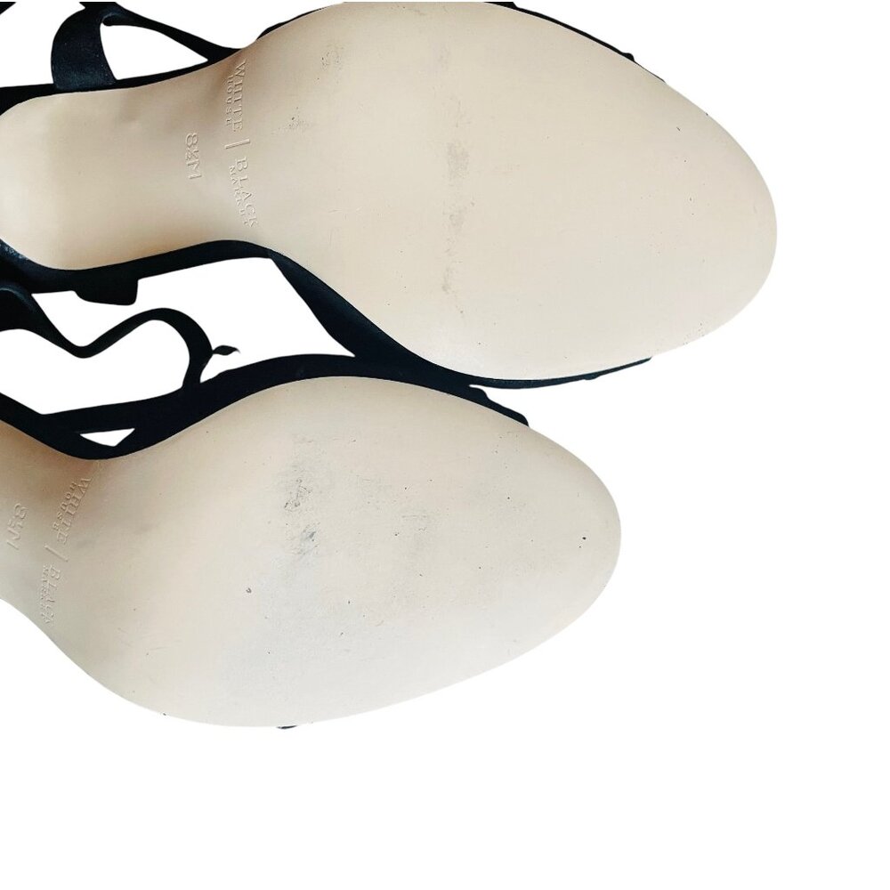 Elegant WHBM White House Black Market Black Crystal Jeweled Sandals NWOT 8.5M - Picture 13 of 13